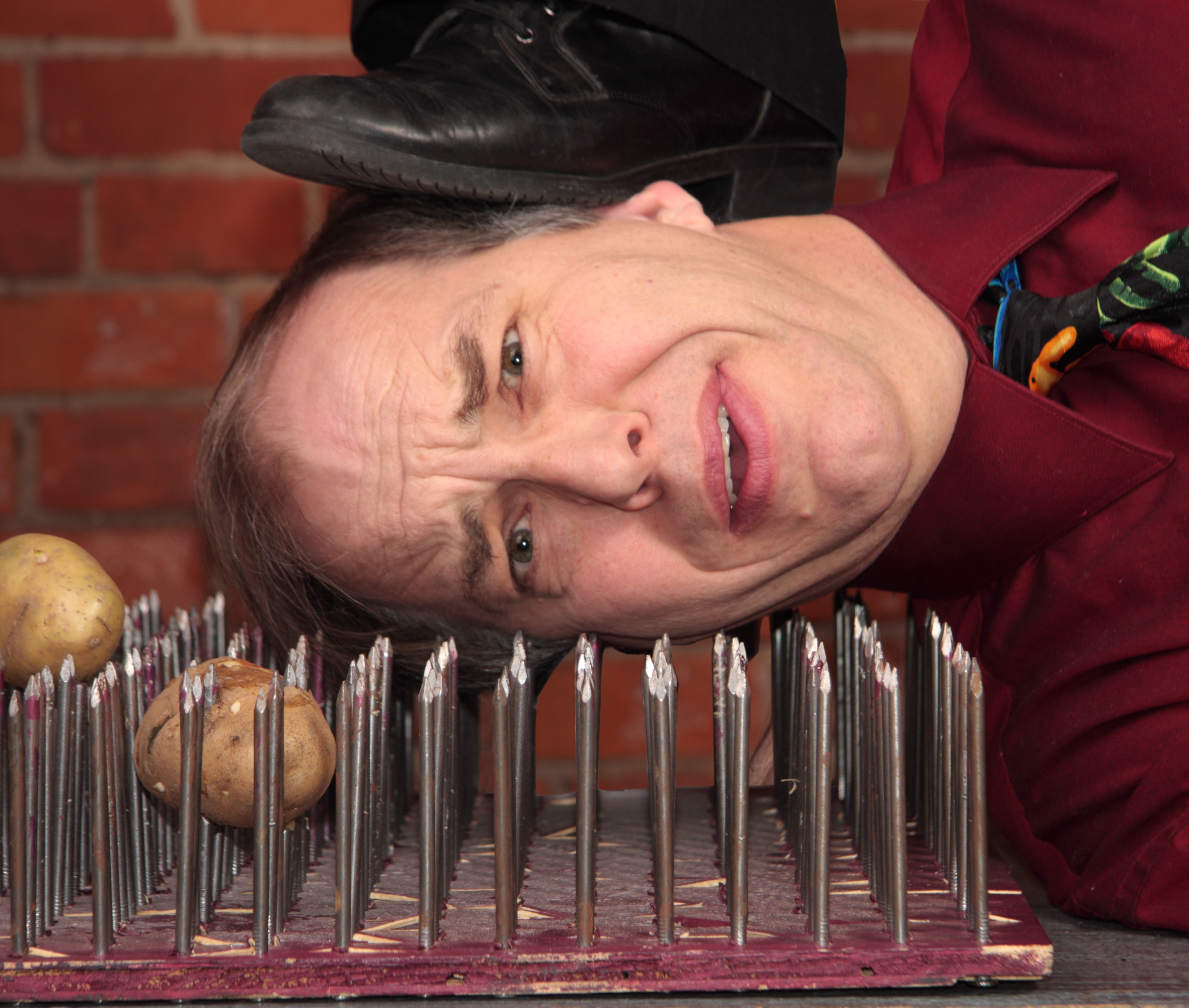 Bed of Nails Steve Russell Comic Juggler on a Bed of Nails